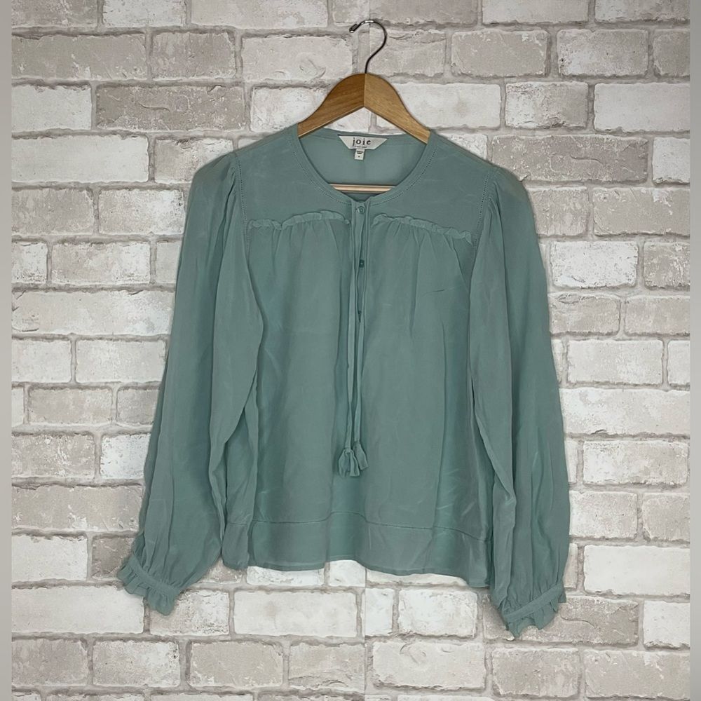 Joie Silk Yerba Pintucked Blouse Size S